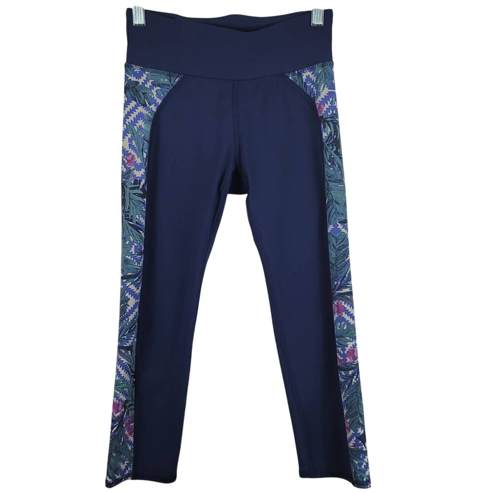Soul Cycle Performance Yoga Pickle Ball Hiking Blue Capri Small